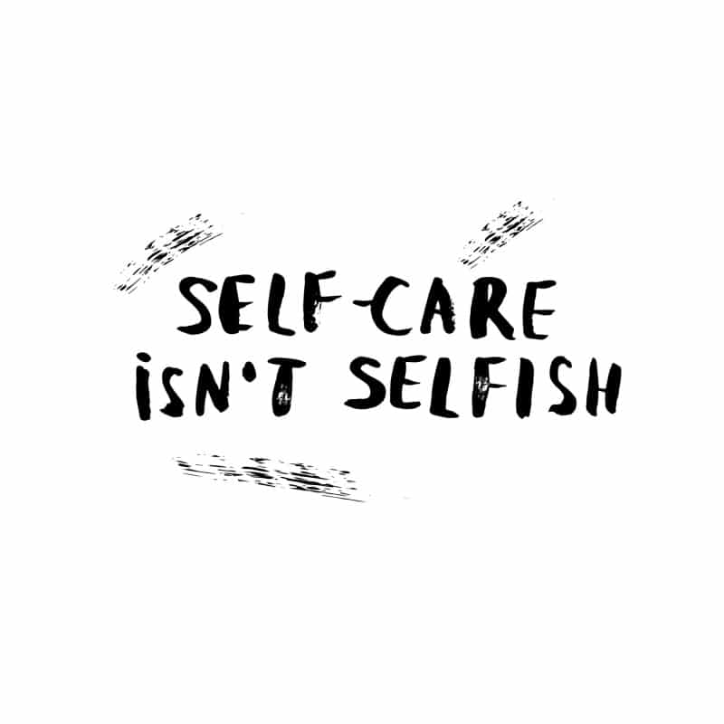 Self-care isn't selfish. Vector handwritten motivation quote. Ink black inscription isolated on white background.